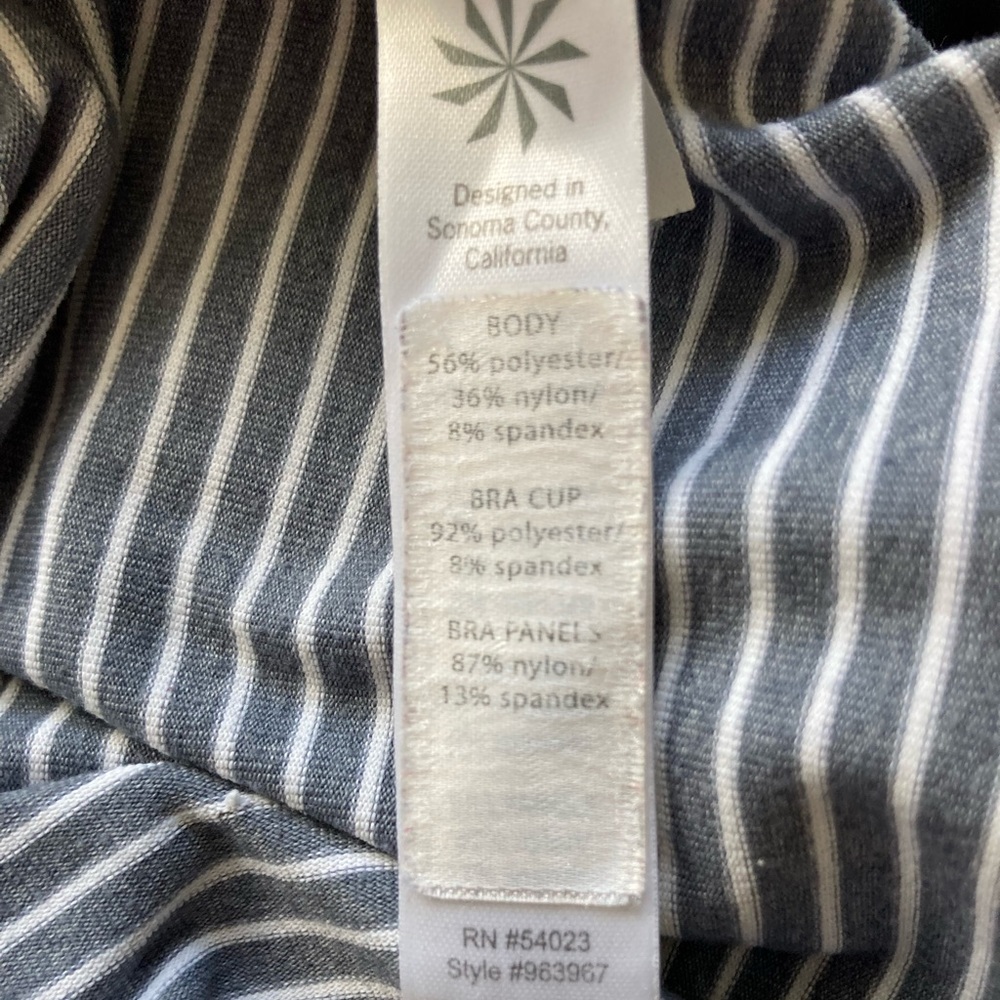 Athleta Blue and white striped racer back tank top XS - Picture 6 of 6